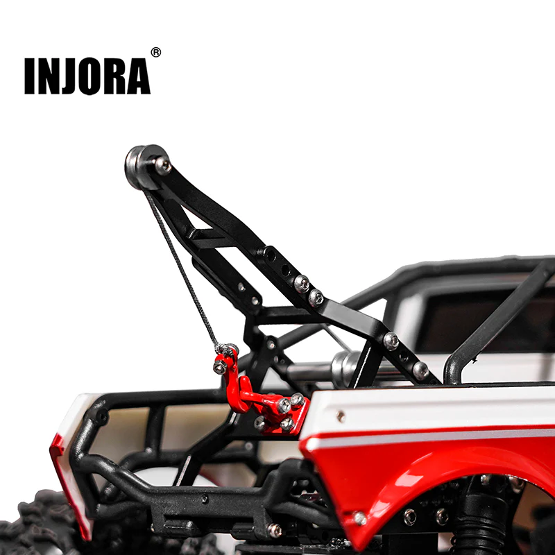 INJORA Tow Truck Crane Kit & INJS2065-360 Winch Servo for 1/18 TRX4M