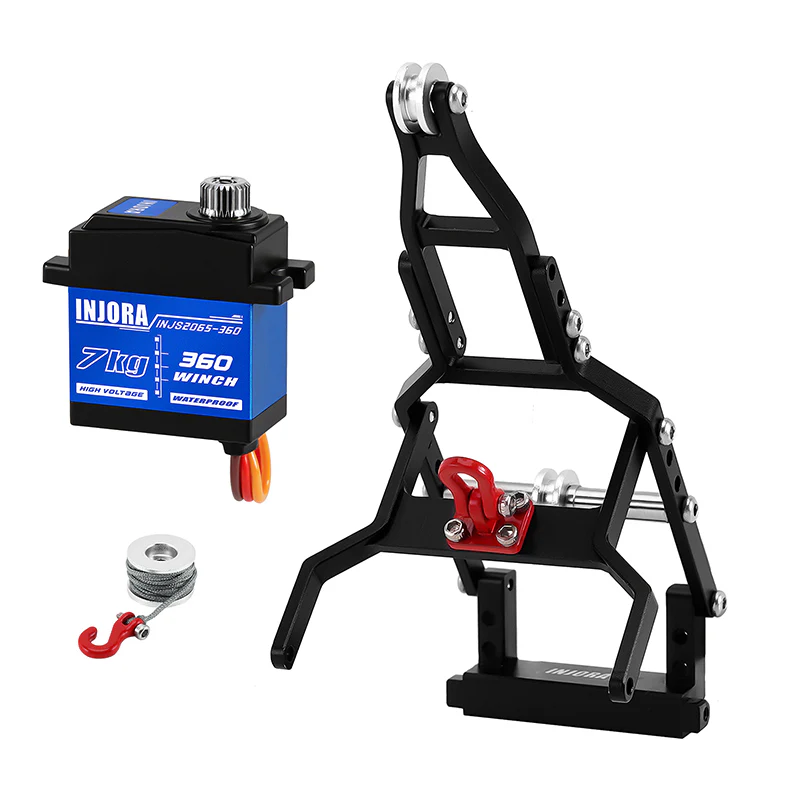 INJORA Tow Truck Crane Kit & INJS2065-360 Winch Servo for 1/18 TRX4M - Image 2