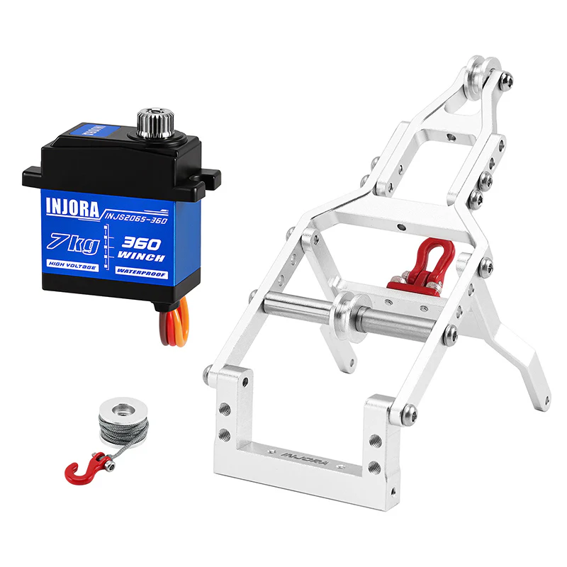 INJORA Tow Truck Crane Kit & INJS2065-360 Winch Servo for 1/24 SCX24 - Image 5