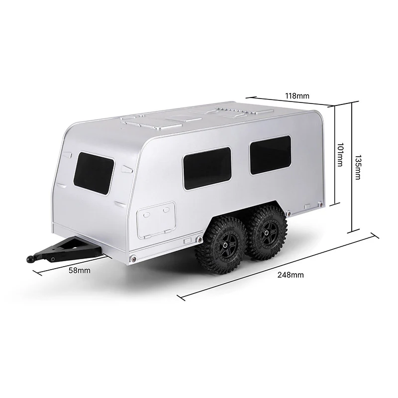 [US Warehouse] INJORA Travel Camper Trailer with Hitch For 1/18 RC Crawler TRX4M - Image 3