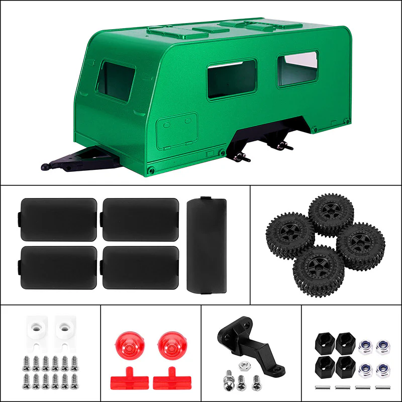 INJORA Travel Camper Trailer with Hitch For 1/18 RC Crawler TRX4M - Image 17