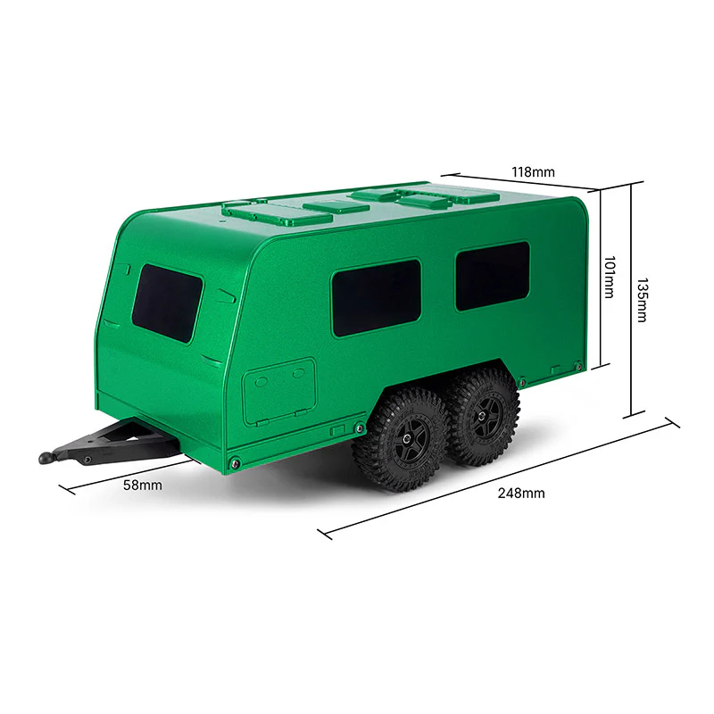 INJORA Travel Camper Trailer with Hitch For 1/18 RC Crawler TRX4M - Image 18