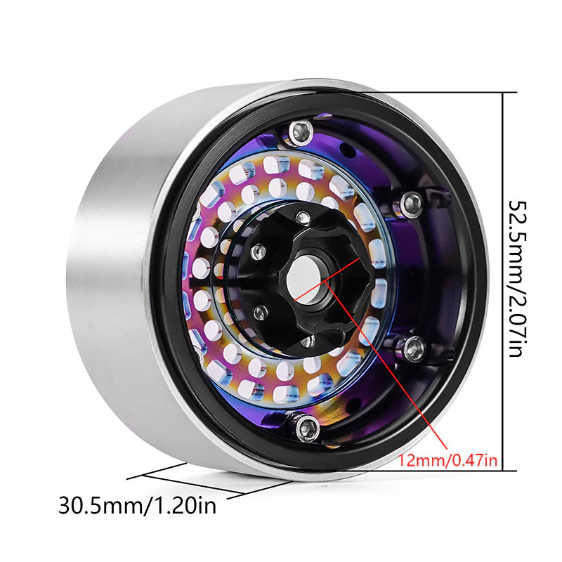 INJORA 1.9" Turbine Aluminum -10mm Offset Wheels for 1/10 RC Crawlers (W1955) - Image 25