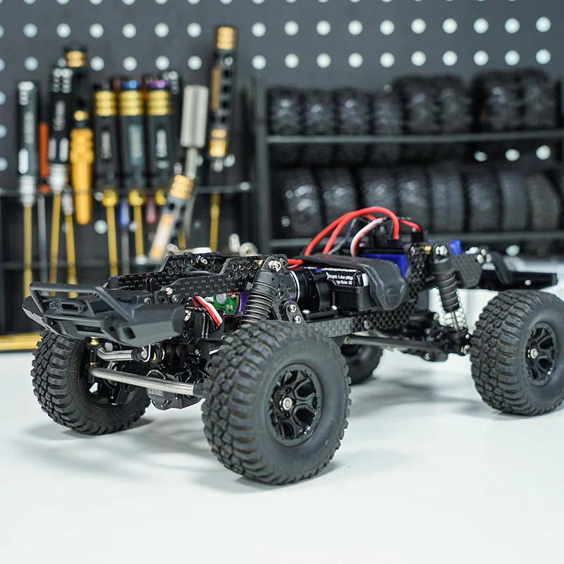 INJORA Universal LCG Chassis Kit for 1/18 TRX4M Upgrade (Carbon Fiber) - Image 14