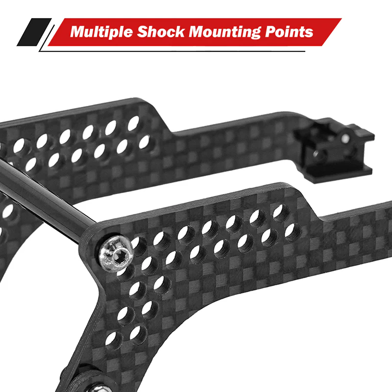 INJORA Universal LCG Chassis Kit for 1/18 TRX4M Upgrade (Carbon Fiber) - Image 8
