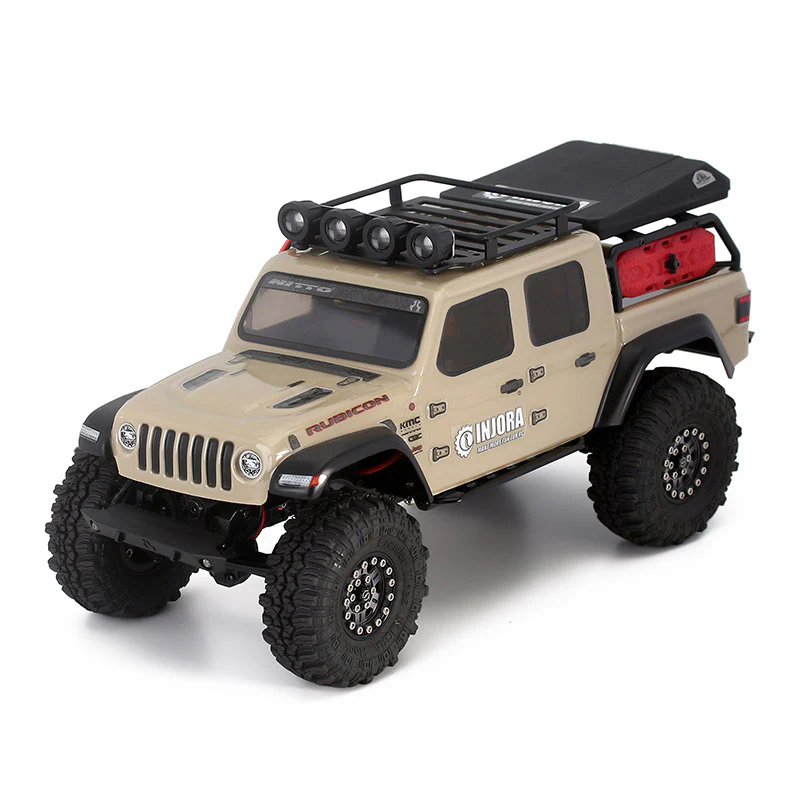 INJORA Luggage Carrier Roof Rack with Spotlights for Axial SCX24 Jeep Gladiator - Image 7