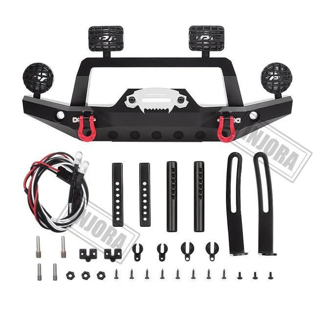 INJORA Metal Front Bumper with LED Light for Traxxas TRX-4 Sport 82024-4 - Image 2