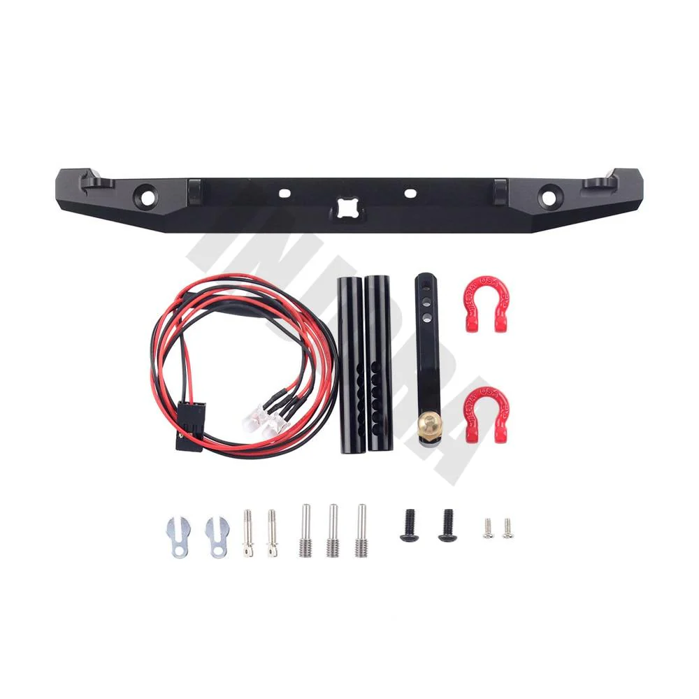 INJORA Metal Rear Bumper with LED Light for Axial SCX10 Jeep Cherokee - Image 5