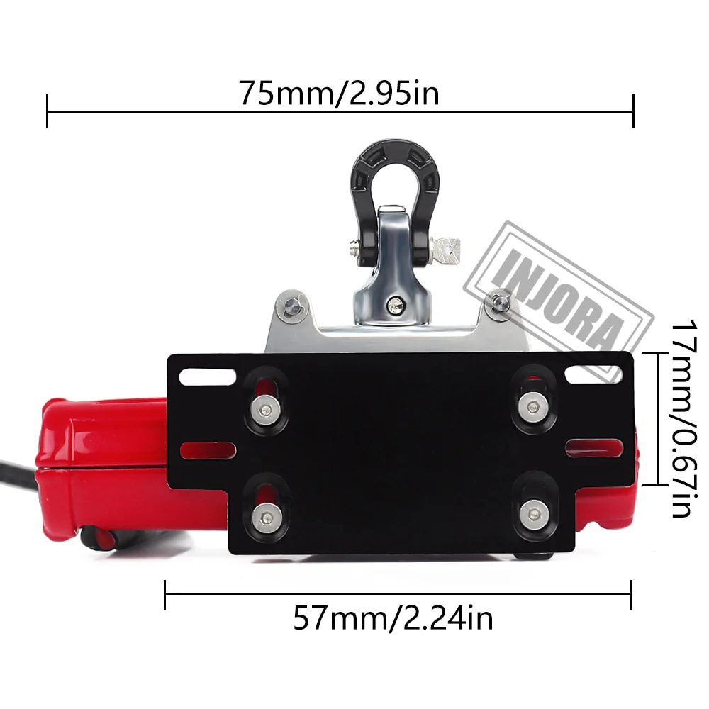 INJORA Metal Steel Wire Automatic Simulated Winch for 1/10 RC Crawler - Image 5