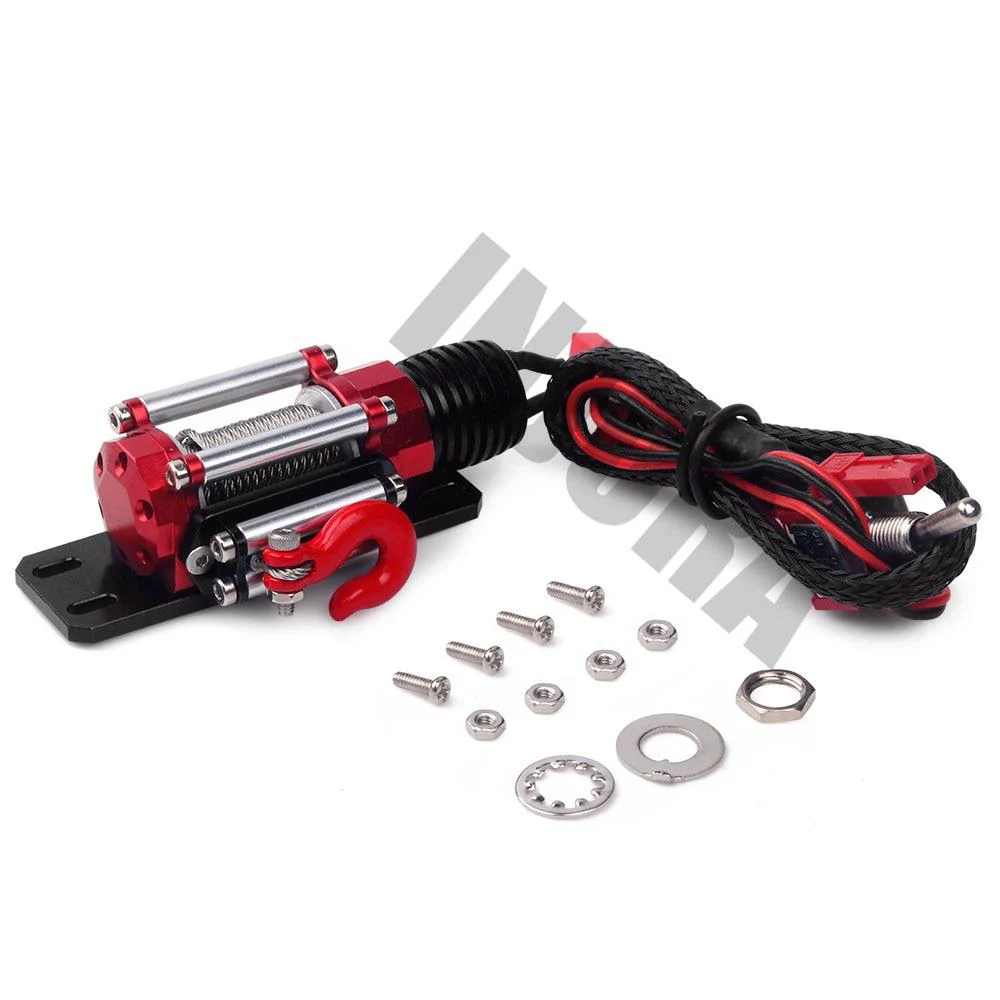 INJORA Metal Steel Wired Automatic Simulated Winch for 1/10 RC Crawler - Image 3