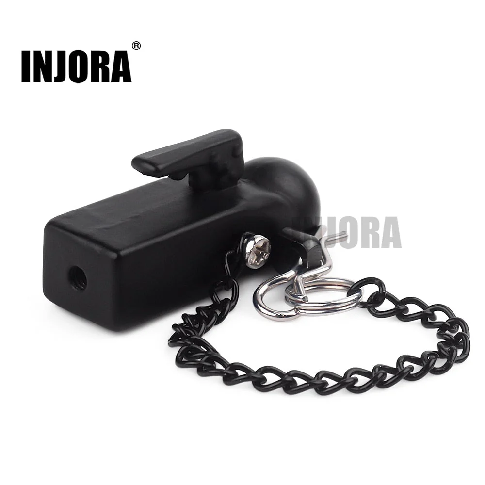 INJORA Metal Trailer Head Tow Hook Hitch Coupler for 1/10 RC Crawler