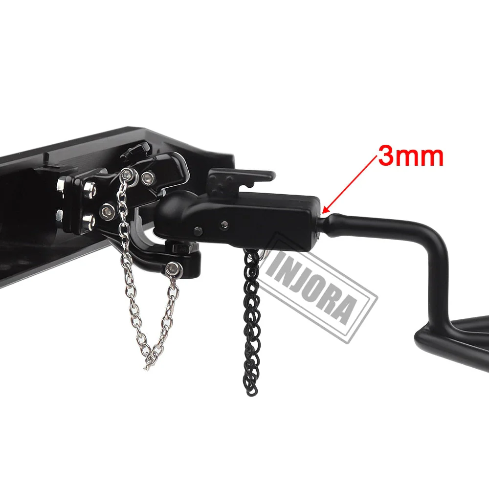 INJORA Metal Trailer Head Tow Hook Hitch Coupler for 1/10 RC Crawler - Image 8